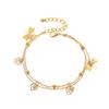 Nova pulseira de tornozelo de verão para praia transfronteiriça temperamento Rosa Libélula moda feminina pulseira de tornozelo de camada dupla atacado