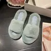 2026 Novo Outono Inverno Simples Sola Macia Chinelos de Casa de Pelo Sola Grossa Feminino Antiderrapante Tira Única Fada Fundo Plano Aumento