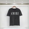 Camisa Manga Curta Masculina Aniri Marca de Moda de Exportação Lavada Retro Desgastada com Logo de Letra Estampado Camisa Manga Curta Jovem