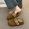 Novedad Moda Primavera y Otoño 2026 Versátiles Cómodas Retro Sin Cordones Zapatillas de Casa para Mujer Casual Punta Cerrada Medias Zapatillas