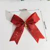 Decoração de Natal Sino com Glitter Laços Enfeites Acessórios para Atmosfera de Festival de Natal Guirlanda Lareira Decoração de Árvore de Natal