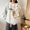 Mochila Transfronteriza de Nuevo Estilo para Mujer, Mochila de Gran Capacidad para Escuela Secundaria y Preparatoria, Mochila Estampada para Estudiantes para Clase y Trayectos