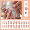 Venta caliente transfronteriza usar belleza de uñas pieza de uña Francés Perla usar uña usar parche de uña falsa fábrica cabello lacio