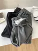 ¡Altamente Recomendado! Pantalones de Lana Mochi de Terciopelo Grises Estilo Coreano para Mujer, Pantalones Jogger Cálidos Forrados de Felpa para Invierno, Pantalones Casuales de Dos Formas de Usar