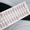 Uñas Postizas Portátiles de Nuevo Estilo Transfronterizas con Diseño de Mariposa Transparente Hielo, 30 Piezas al por Mayor, Puntas de Uñas Simples y de Gama Alta
