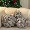 Nuevo Estampado de Árbol de Navidad Tejido a Mano Estampado de Leopardo Bola de Tres Hilos Sofá Dormitorio Sala de Estar Ventana Saliente Cojín Decorativo