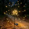 Luzes de Fogo de Artifício Solares para Exterior, Luzes de Fio de Fada, Decorações de Luz de Fada para Jardim, Gramado, Natal e Festas