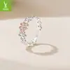 Anillo Original de Trébol de Cuatro Hojas de la Suerte Yinziyun Moda Europea y Americana Tendencia Anillo de Hoja de Cobre Platino Oro Rosa Joyería