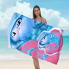 Toalha de Praia Estampada Transfronteiriça, Xale de Praia de Microfibra para Adultos, Toalha de Banho Absorvente de Água de Secagem Rápida, Toalha para Esportes Aquáticos