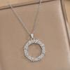 Collar para Mujer Estilo Japonés y Coreano Celebridad de Internet Corea del Sur Nueva Moda Nicho Zircón Donut Estilo Ins Elegante Collar de Acero de Titanio