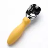 Colher de Sorvete Plástica Criativa com Cabo, Colher Redonda Doméstica para Sorvete e Bolas de Frutas, Colher de Sorvete