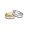 Anillos de Nuevo Estilo Transfronterizos, Anillos Rectangulares de Circonita Coloridos, Diseño de Nicho Japonés y Coreano, Anillos Unisex, Venta al por Mayor de Fábrica