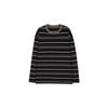 Otoño e Invierno Nuevo Lana Seda de Morera Tencel Lavable Estilo Perezoso Rayas de Color Contrastante de Estilo Retro Prendas de Punto de Manga Larga para Mujer