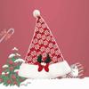 Chapéu de letra com pompom de pelo vermelho para mulheres outono e inverno Novo chapéu de lã espessado quente fofo chapéu para o frio moderno presente de Natal