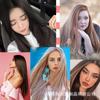 Peruca de cabelo liso, extensão de cabelo feminina, peça única, peruca de cinco cartas, simulação de cabelo invisível, sem costura, cabelo longo e liso