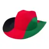Sombrero de Vaquero Occidental de Fieltro Imitación Transfronterizo con Ala Curvada, Sombrero de Vaquero de Estilo Nacional Personalizado en Colores de Bandera, Vaquero de Fieltro Versátil