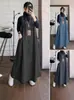 Comércio Transfronteiriço 2025 Sudeste Asiático Primavera e Outono Nova Saia Longa Vintage com Bolsos Ampla Casual Jeans Suspensório Saia