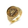 Anillo de acero de titanio con pirámide triangular egipcia retro para hombre, joyería de acero inoxidable ojo de Dios