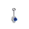 Perforación Transfronteriza Acero Inoxidable Serie Azul Anillo para Ombligo Colgante Ojo del Diablo Anillo para Ombligo Circón Microincrustado Joyería para Piercings