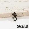 5 Piezas/Paquete Colgante de Lagarto Gecko Accesorios para Joyería DIY Acero Inoxidable Collar Pulsera Pendientes Animales Accesorios Colgantes
