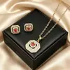 Conjunto de pendientes y collar Xuping estilo vintage de nicho europeo y americano transfronterizo, conjunto de joyería elegante de aleación de cobre, venta al por mayor y hecho a medida