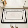 Tapete de Chão de Lama Diatomácea Estilo Minimalista Tapete de Entrada Borda Retrô Entrada Doméstica Sala de Estar Antiderrapante Resistente ao Desgaste Resistente à Sujeira Tapete para Pés