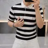 Nueva Camisa Polo de Manga Corta para Hombre Verano 2026, Moderna y Versátil, Camiseta Casual de Manga Corta con Cuello Camisero a Rayas para Venta al por Mayor