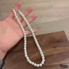 Collar de Perlas Estilo Celebridad de Internet Cadena para Clavícula de Mujer Lujo Ligero Nicho Elegante Estilo Francés Versátil Collar de Vidrio de Verano