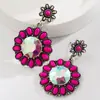 Estación Independiente Más Vendidos Pendientes Turquesa Estilo Étnico Occidental Retro Aleación Incrustada con Grandes Diamantes de Cristal Pendientes de Alta Calidad para Mujer