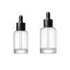 Nueva botella gotero de 30 ml del fabricante, botella de vidrio de fondo grueso para aceites esenciales, botella dispensadora de aceites esenciales de 50 ml, botella gotero para aceites esenciales, botella vacía