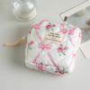 Bolsa de Cosméticos Ins con Lazo Adorable para Mujer, Bolsa de Almacenamiento de Gran Capacidad para Dormitorio Estudiantil, Estuche para Lápices, Bolsa de Almacenamiento para Toallas Sanitarias