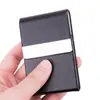 Portatarjetas de Negocios Grande de Acero Inoxidable y Cuero con Letras de Logotipo Personalizado Caja para Tarjetas de Presentación Bolsa para Tarjetas de Presentación