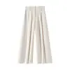 Pantalones Elegantes de Pierna Ancha para Mujer, Verano 26, Ligeros, Suaves, Cómodos, con Caída, con Diseño de Cintura Integrada, Pantalones Largos Casuales Rectos