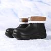 Nuevas botas de lluvia de caña media para mujer, versátiles, impermeables, con suela gruesa, zapatos de lluvia simples, cálidos con forro de felpa, antideslizantes, zapatos de trabajo