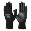 Guantes de Protección Laboral con Palma Recubierta de PU para el Trabajo, Delgados, Transpirables, Resistentes al Desgaste, Libres de Polvo, Antiestáticos, Guantes Delgados de Nylon Blanco
