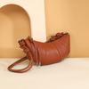 2026 Nova Bolsa Sela de Couro Genuíno da Moda, Bolsa Transversal Simples Personalizada, Bolsa Casual de Nicho Francês, Bolsa de Ombro Feminina