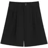 Pantalones Cortos Bermuda de Seda Helada de Verano para Mujer Tallas Grandes Sueltos de Cintura Alta Línea A Pierna Ancha Adelgazantes para el Trabajo