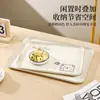 Bandeja de Plástico Estilo Lujo Ligero para Uso Doméstico en la Sala de Estar, Bandeja Rectangular Engrosada para Colocar Tazas de Té, Vasos de Agua, Frutas y Bocadillos