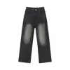 Jeans Resistentes de Estilo Americano Personalizados/Nuevos 2026 para Hombre, Pantalones de Pierna Ancha Caídos, Pantalones Largos Versátiles en Negro y Azul