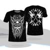 Atacado Novo Masculino Casual Manga Curta Estilo Europeu e Americano Estampa Digital 3D de Tatuagem Gola Redonda Suéter Top Estampa da Moda