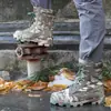 Botas de Combate de Alta Caña Camufladas de Panamá de Gran Tamaño Transfronterizas, Botas Tácticas de Senderismo para Exteriores, Resistentes al Desgaste, Transpirables, Zapatos de Senderismo Cómodos