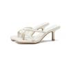 Chanclas SX-V8 de Dedo Abierto con Clip para Dedos del Pie, Zapatillas Casuales para Mujer con Tacón Cuadrado y Cosquilleo, Atuendo Perezoso, Zapatillas de Tacón Alto