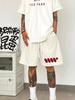 Pantalones cortos deportivos con estampados sencillos y modernos de estilo americano para hombre, diseño fino de verano, holgados y casuales de calle.
