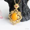 Colgante de Ámbar Natural Guan Yu Collar de Ámbar Panal Mar Báltico Joyería Transmisión en Vivo Venta al por Mayor Dropshipping S4110502L