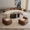 Novo sofá de luxo leve estilo italiano, hall de hotel estilo europeu, recepção de escritório, sala de negociação, salão de beleza, conjunto de sofá curvo