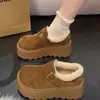 Zapatos Birkenstock de Moda Estilo Bosque Retro Suela Gruesa Completamente Cubiertos de Peluche para Mujer 2026 Nuevo Estilo de Invierno Aumentadores de Altura Birkenstock Ropa de Exterior Zapatos para Mujer