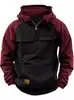 Primavera y Otoño Europeo y Americano Nuevo Hombre Hombro Manga Media Cremallera Media Ropa de Trabajo Deportiva Multibolsillo Con Capucha de Moda Con Capucha