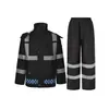 Conjunto de Impermeable Reflectante de Dos Piezas y Pantalón de Lluvia al por Mayor para Vigilancia de Tráfico, Saneamiento, Ciclismo y Protección Laboral, Transpirable y a Prueba de Tormentas