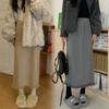 Vestido de Tricô Longo Elegante com Franjas, Outono e Inverno, Novo Estilo Influencer Mãe, Cintura Alta