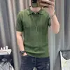 Camisa Polo Masculina de Tricô de Verão com Toque Fresco, Design Vazado e Mangas Curtas